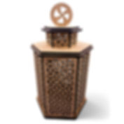 Hexagonal Wooden Lantern - Pinwheel
