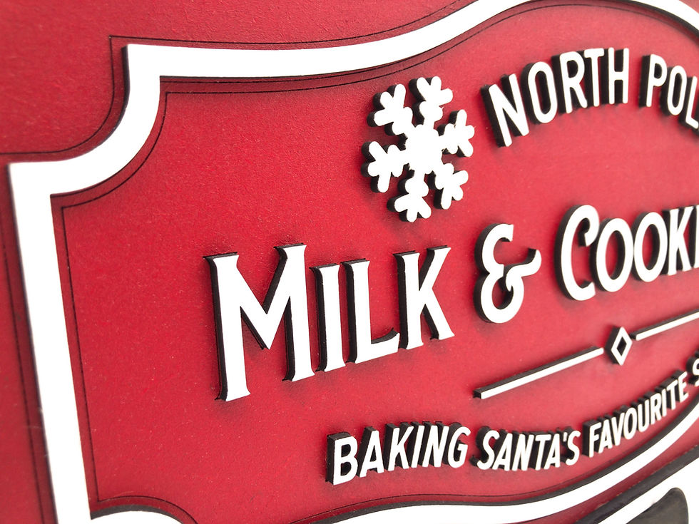 Miniaturebillede: Juleskilt "Milk & Cookies”