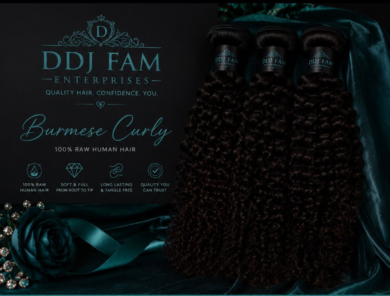 Raw Burmese Curly 22\"