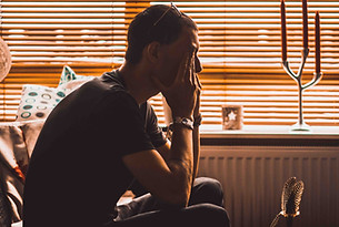 emotional man can feel better talking about problems at Senta Sharp Counselling Brisbane, Australia