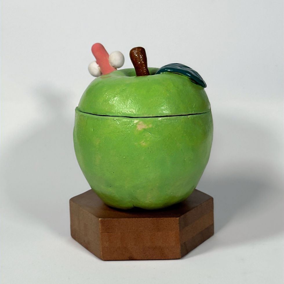 Thumbnail: Apple sugar bowl with worm spoon