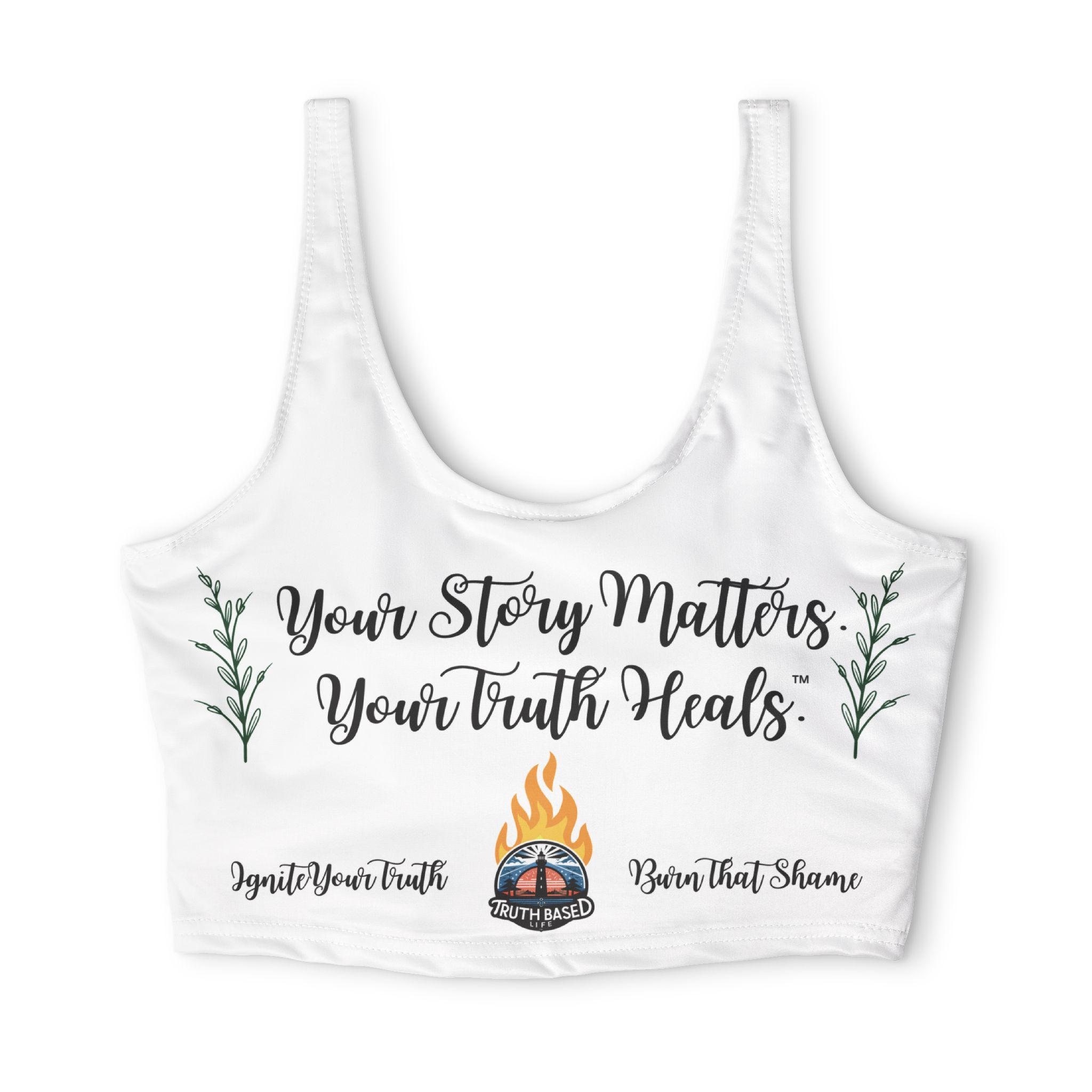 Sports Bra — "Your Story Matters. Your Truth Heals." Athletic Uniform