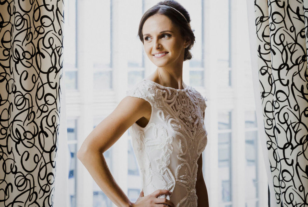 Beautiful bride portrait as she is ready for her big day.