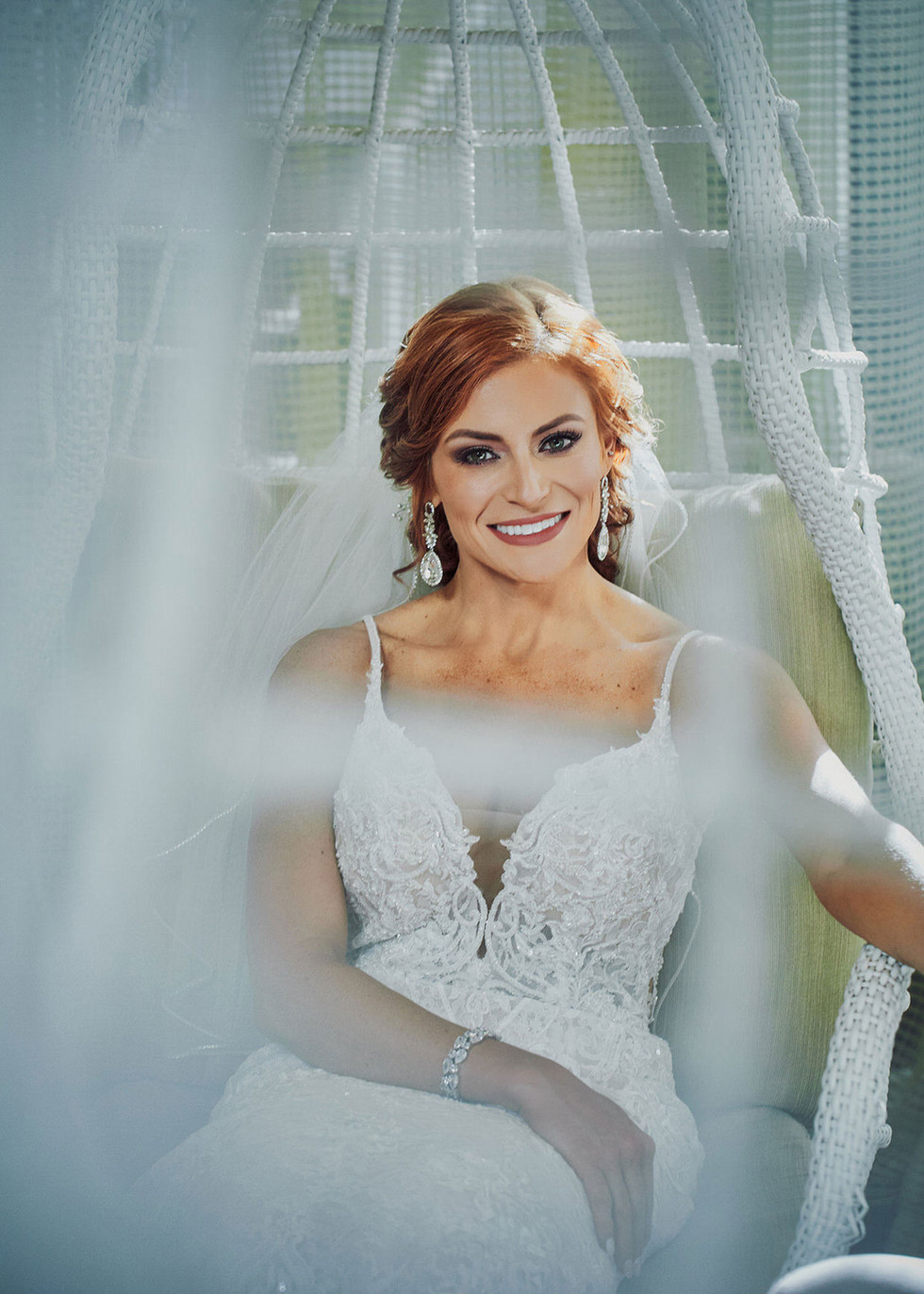 Beautiful lighting and shadows composition for brides portrait.