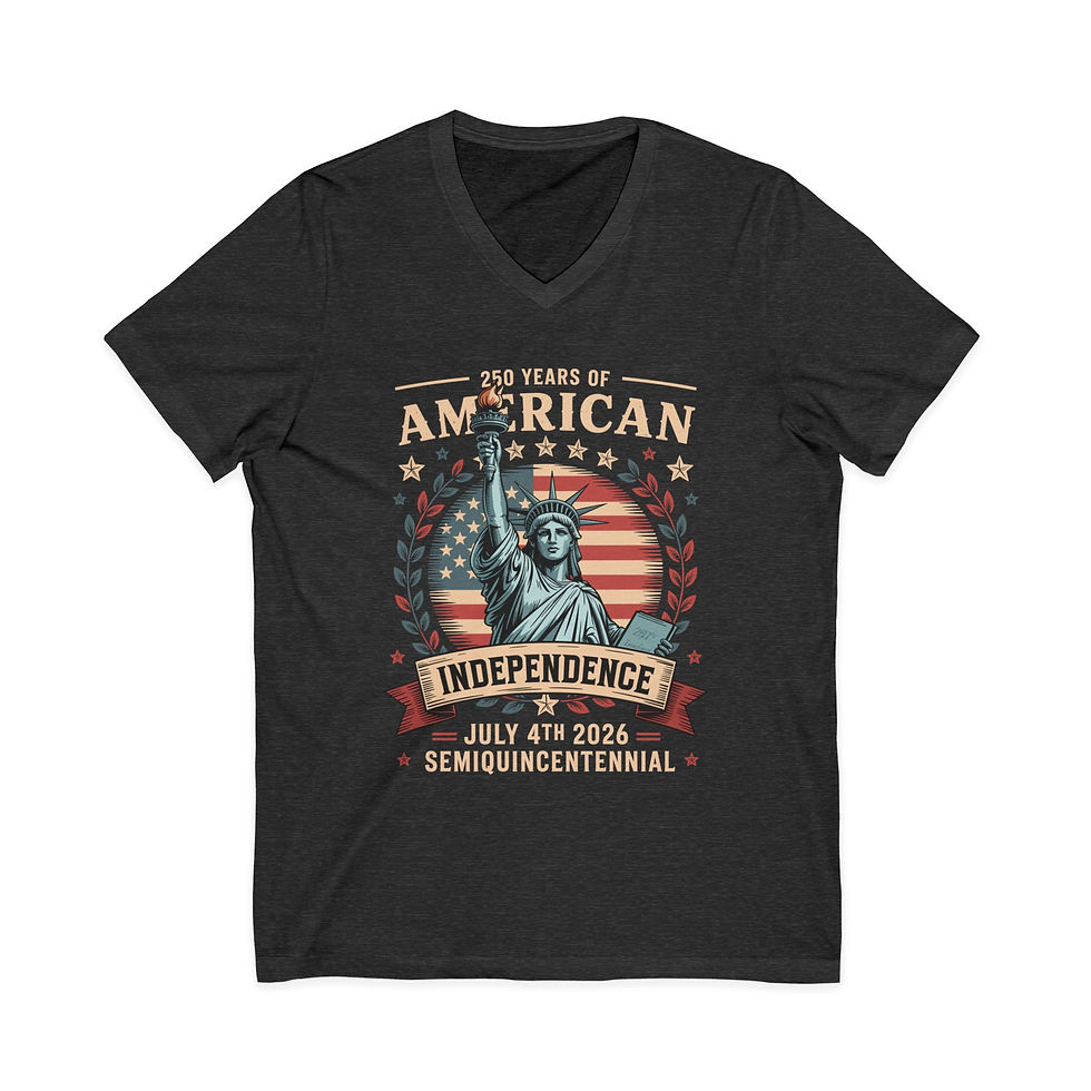 Thumbnail: 250 Years of America 1776-2026 Jersey Short Sleeve V-Neck Tee