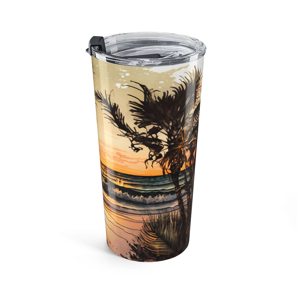 Thumbnail: Sunset Palm Beach Tumbler 20oz | Tropical Ocean Sunset