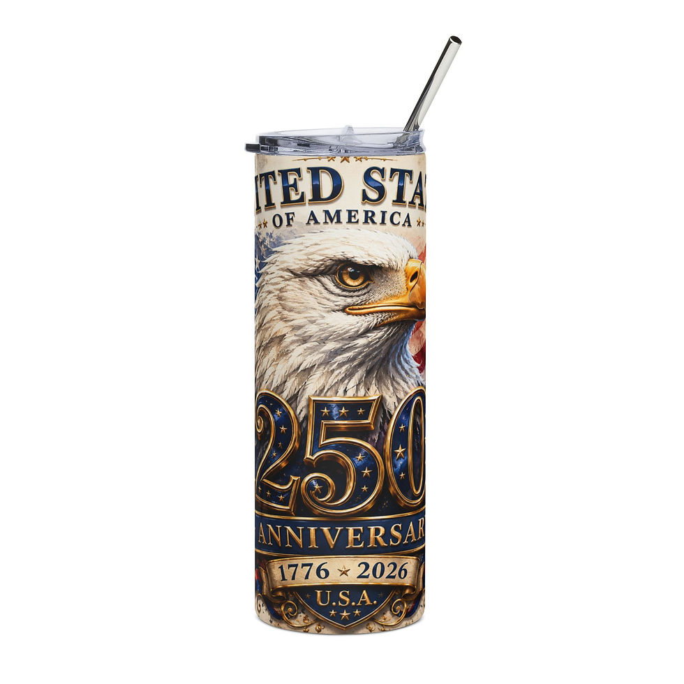 Thumbnail: 20oz Stainless Steel Tumbler — 250th USA Anniversary Eagle Flag (1776–2026)