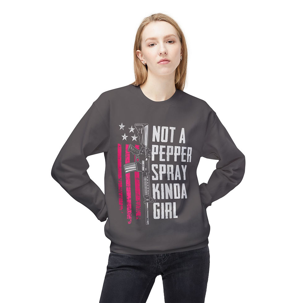 Thumbnail: Not a Pepper Spray Kinda Girl Midweight Softstyle Fleece Crewneck Sweatshirt