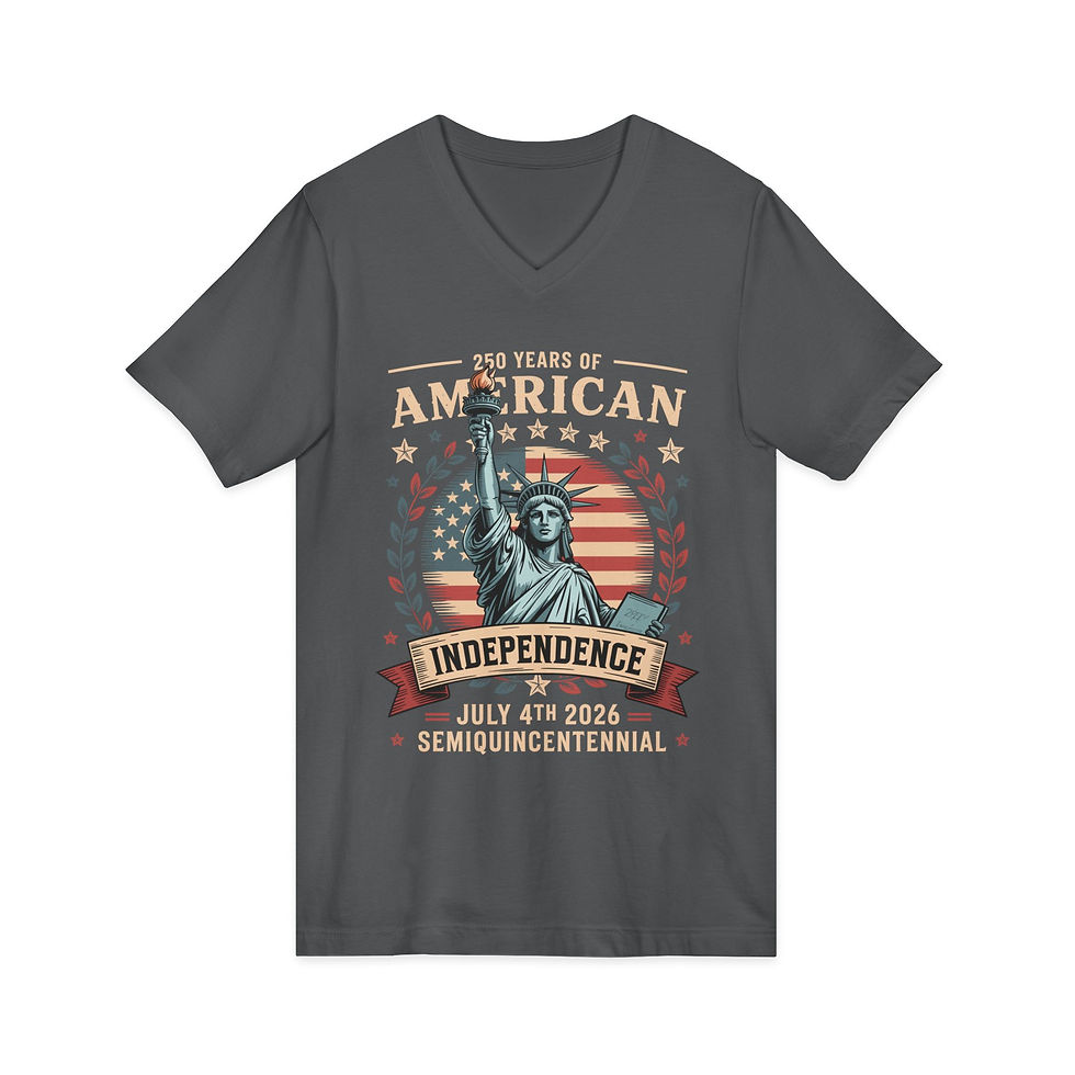 Thumbnail: 250 Years of America 1776-2026 Jersey Short Sleeve V-Neck Tee