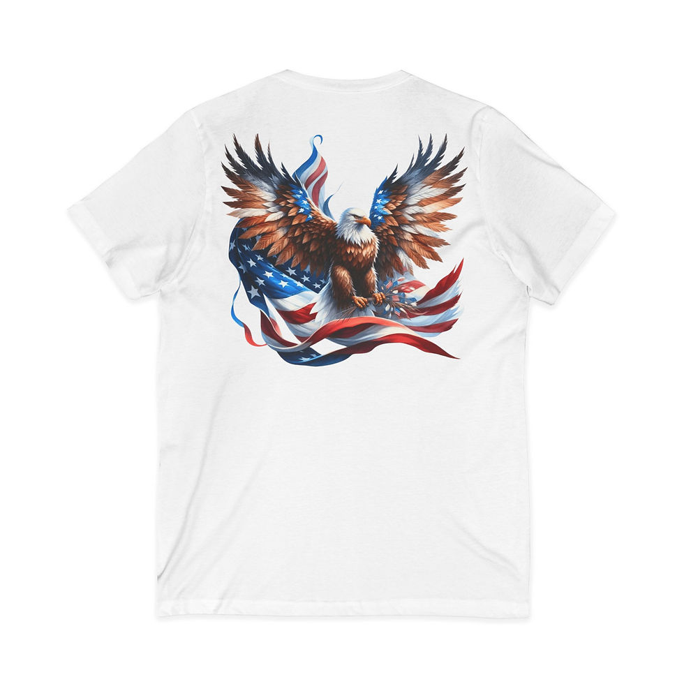 Thumbnail: Highway Hero Truck Driver V-Neck Tee American Flag Eagle Patriotic Trucker Shirt