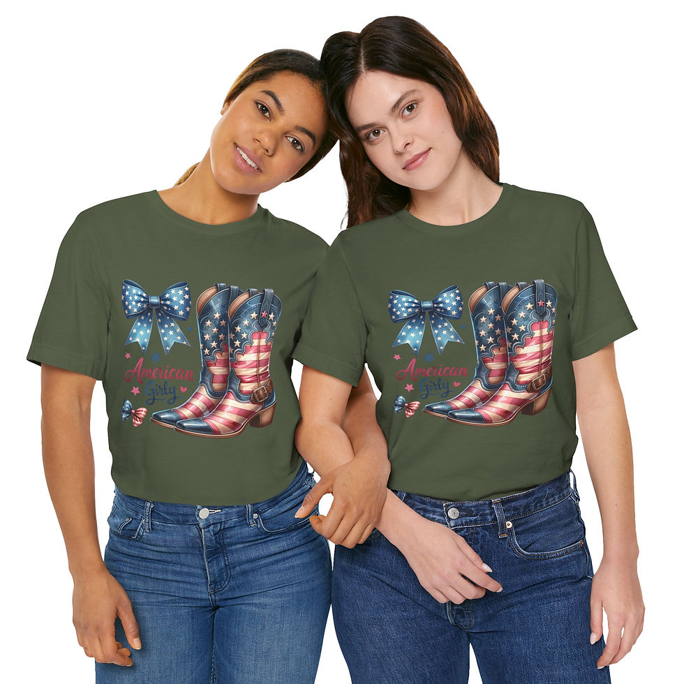 Thumbnail: American Girly T-Shirt — Patriotic Floral Tee