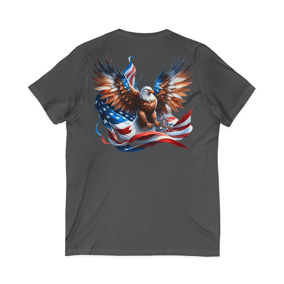 Thumbnail: Highway Hero Truck Driver V-Neck Tee American Flag Eagle Patriotic Trucker Shirt