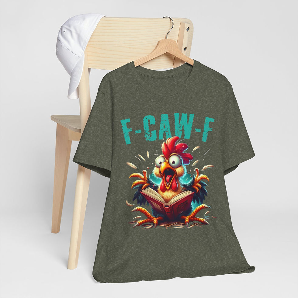 Thumbnail: F Caw F Book Reading Chicken  Jersey Short Sleeve Tee