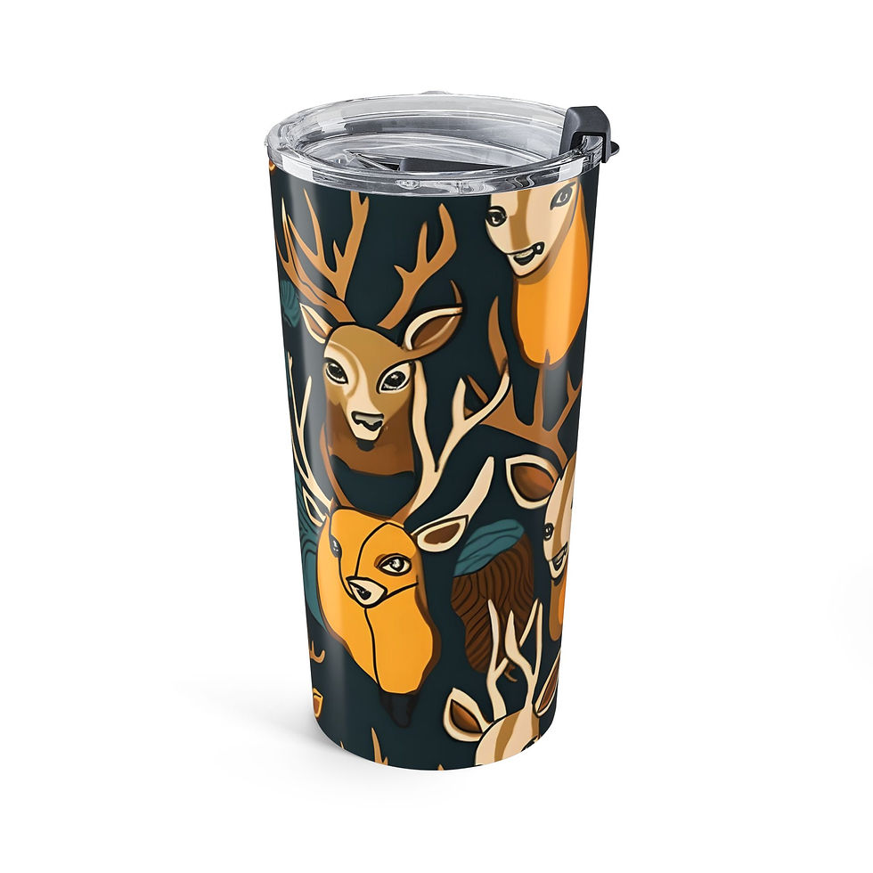 Thumbnail: Deer Pattern 20oz Tumbler — Forest Antler Travel Cup