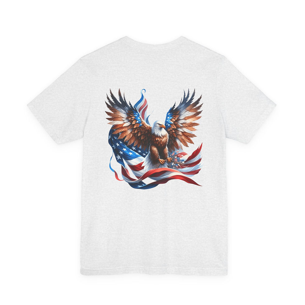 Thumbnail: Old Bikers Never Die Skull Tee — Patriotic Eagle Motorcycle T-Shirt