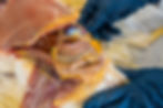 intestines inside a chicken after opening the body cavity