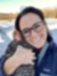 Annie hugging Buck the chicken