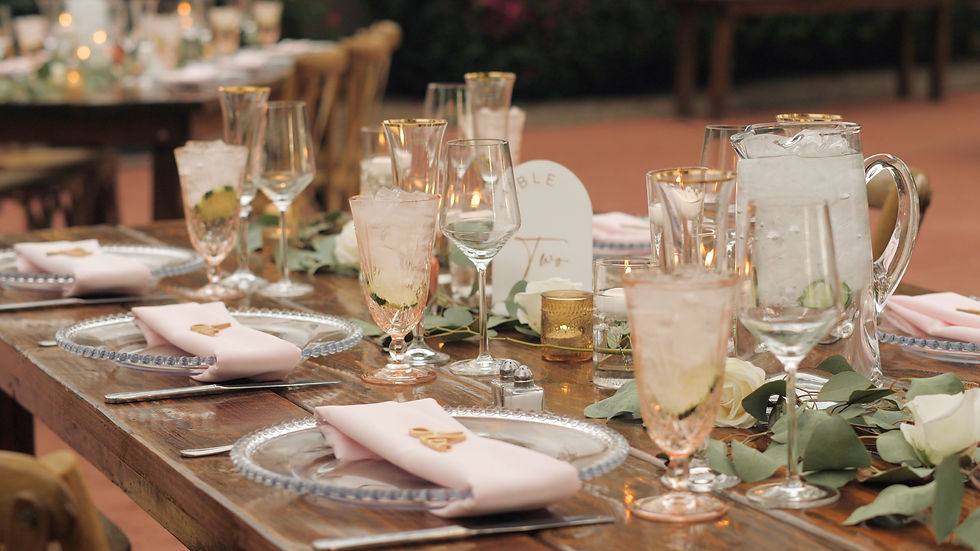 Table setup at an outdoor Arizona wedding
