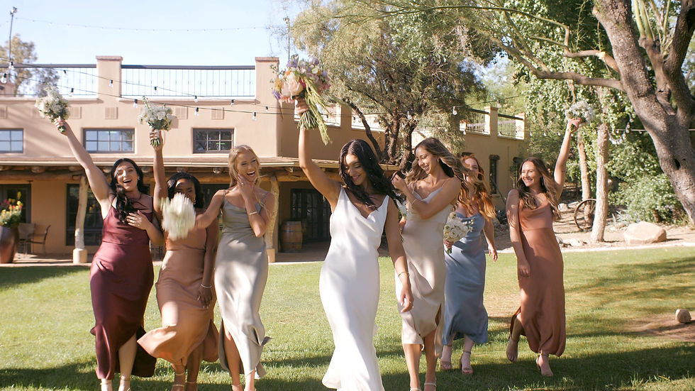 Bridal party photos at a gorgeous Tucson wedding venue captured by a Tucson wedding videographer