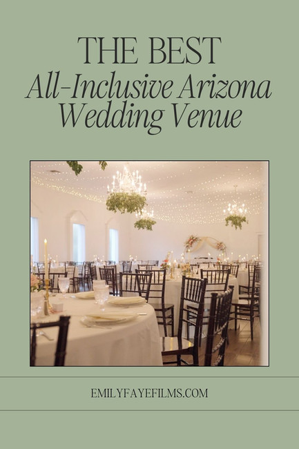 Sage green graphic reading "The Best all inclusive arizona wedding venue: