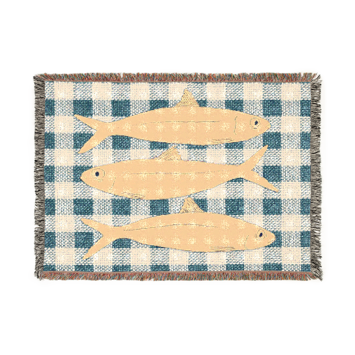 Blue Catch of the Day Woven Blanket