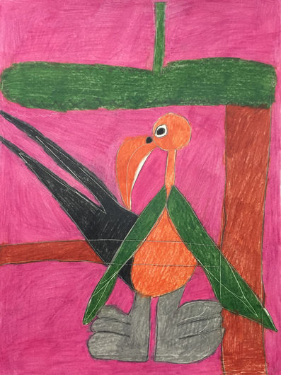 Tropical Bird with Pink Sky by Anthony Coleman.jpeg