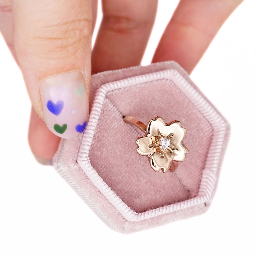Bague sakura en or rose 14k