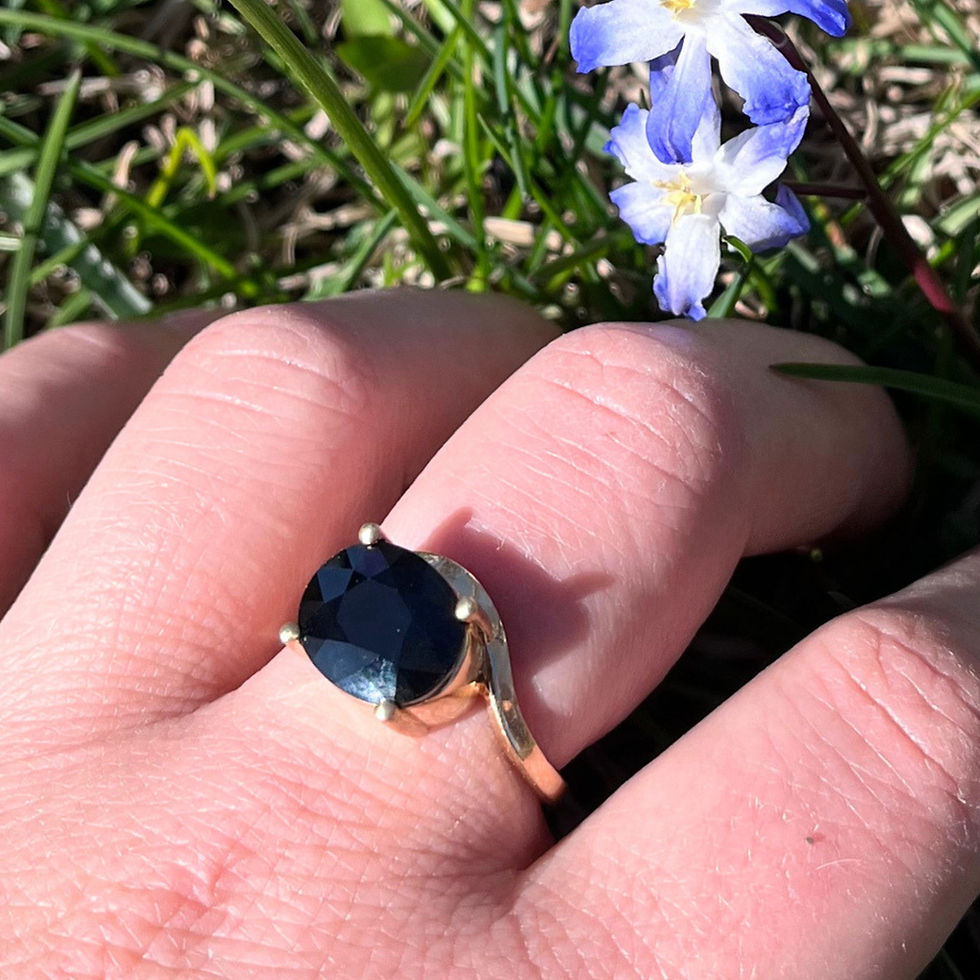 Miniature : Bague solitaire saphir vert