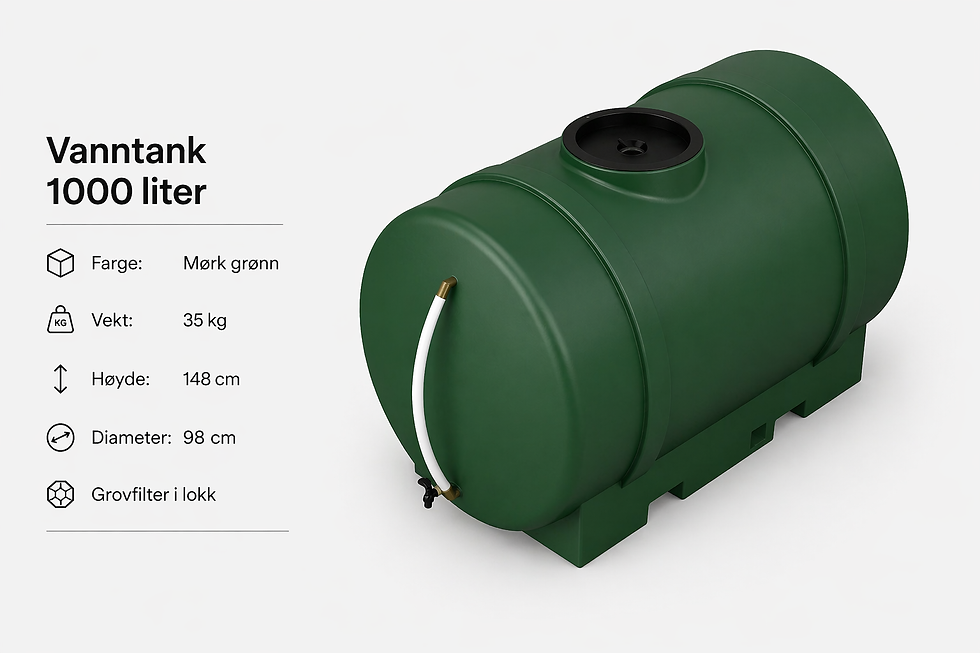 Vannsisterne 1000 liter liggende LP 