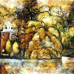 Paysage arrière du Moulin Seigneurial de Pointe-du-lac .