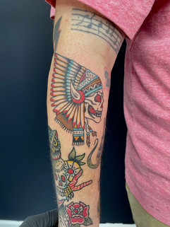 Skull Native American traditional color