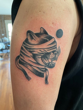 magic panther blackwork illustrative traditional