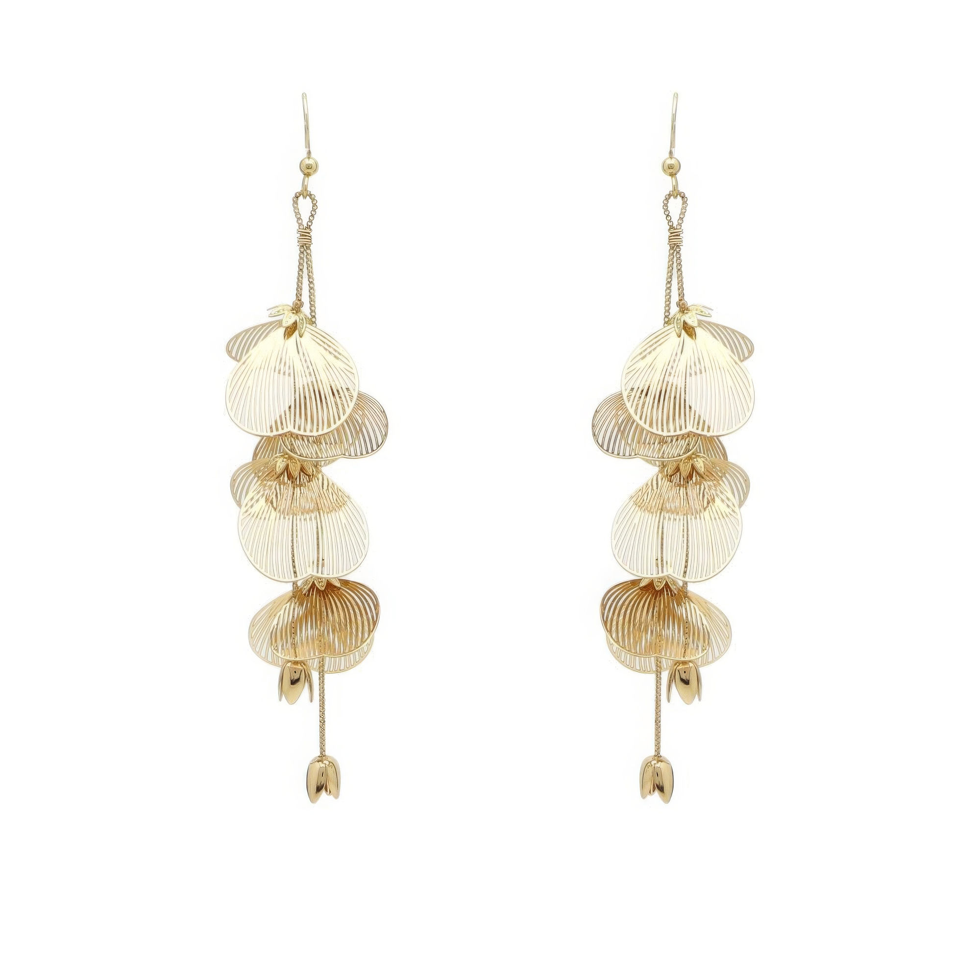 Flower Metal Drop Earrings