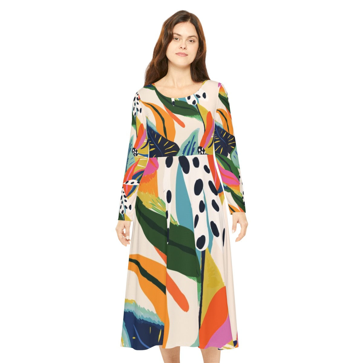 Women's Long Sleeve Dance Dress (AOP)