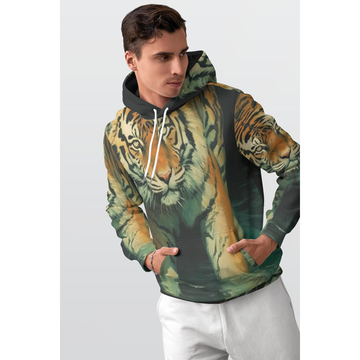 All-Over Print Men's Thicken Pullover Hoodie