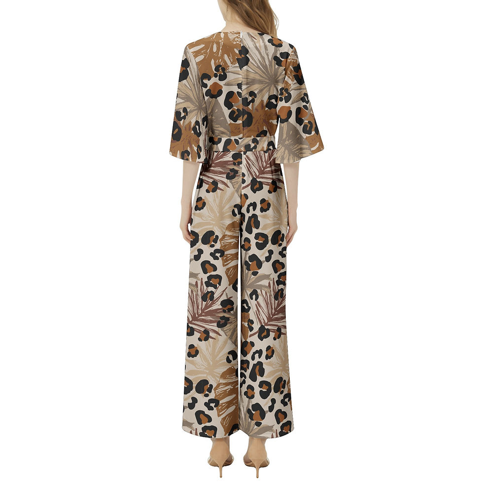 Thumbnail: Dolman Sleeve Belted Wide Leg Jumpsuit