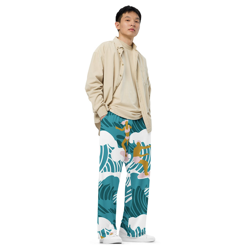 Thumbnail: All-over print unisex wide-leg pants