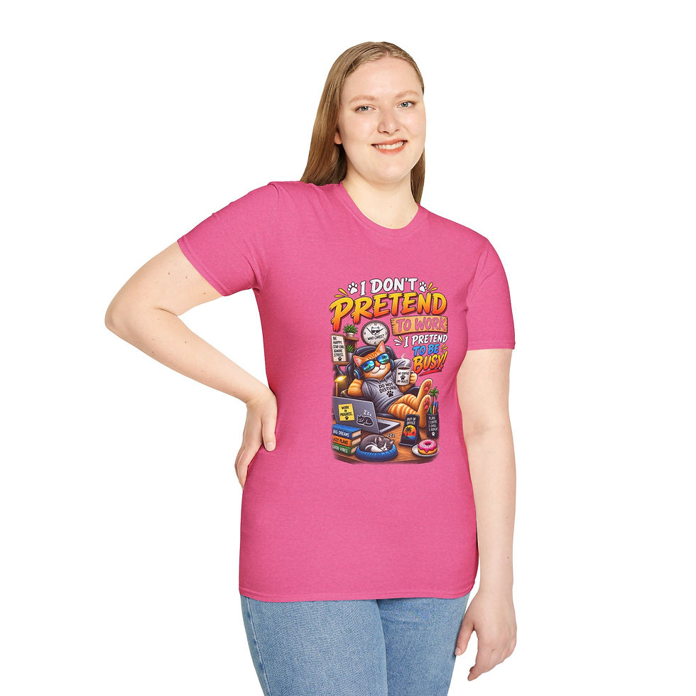 Thumbnail: I Don't Pretend to Work I Pretend to Be Busy, Funny Cat Lazy Work Graphic Tee