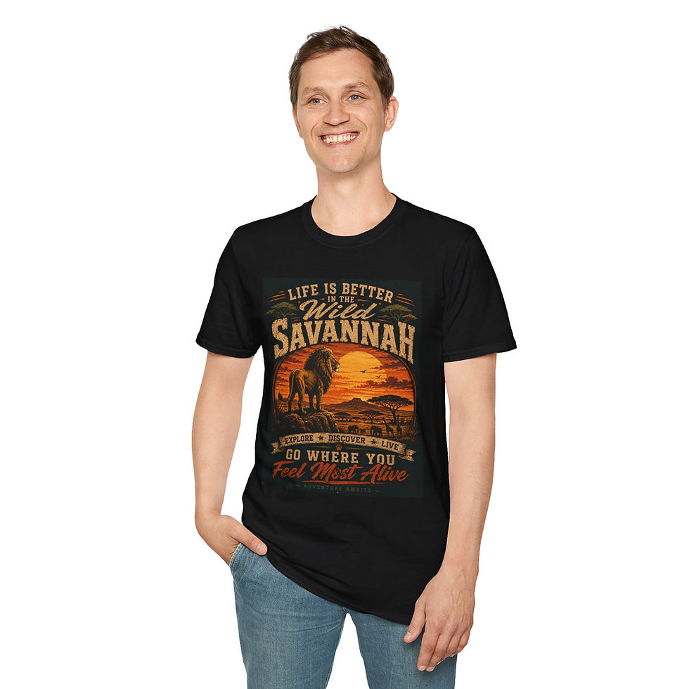 Thumbnail: Savannah Sunset T‑Shirt — "Life Is Better in the Wild Savannah" Vintage Lion Tee