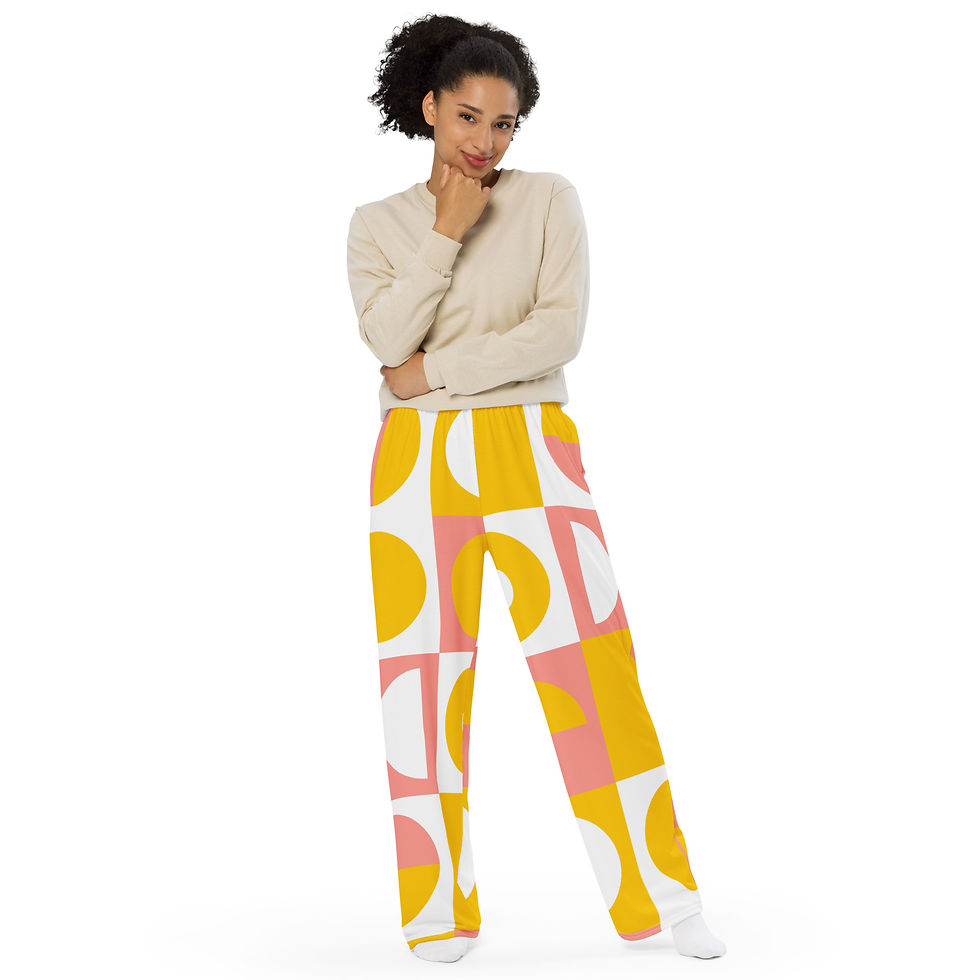 Thumbnail: All-over print unisex wide-leg pants