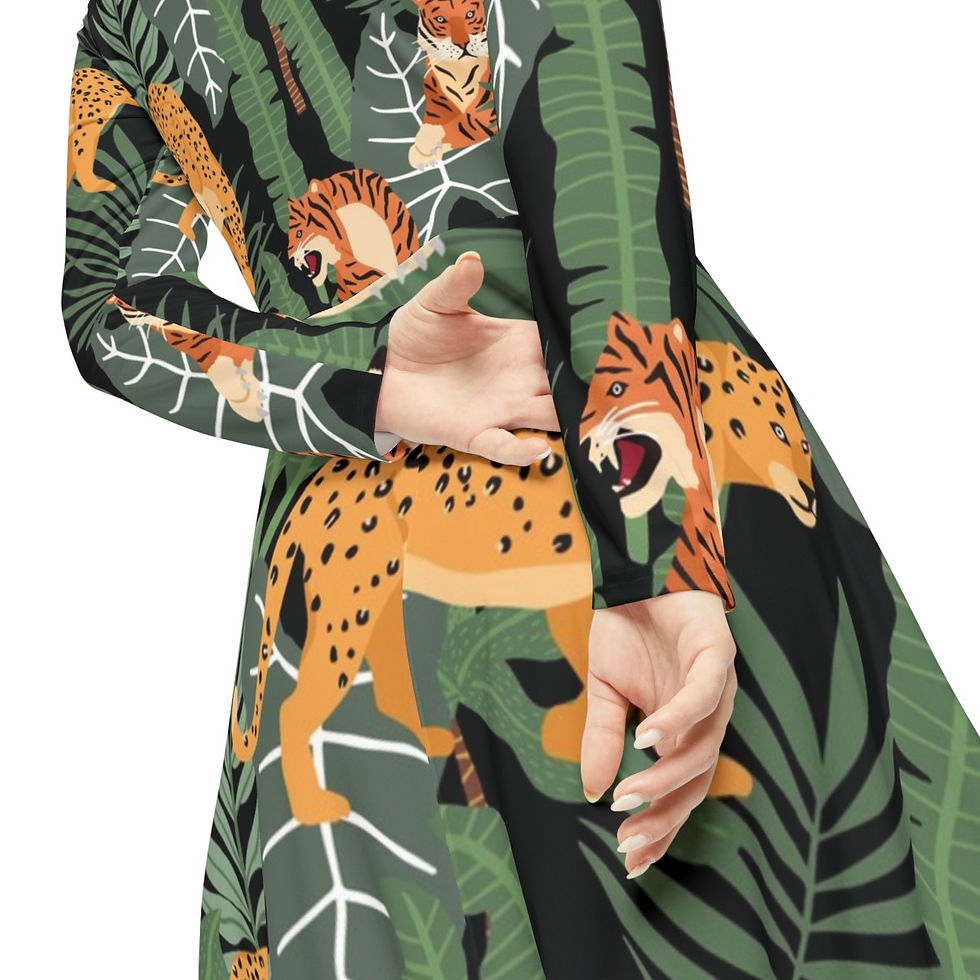 Thumbnail: Women's Long Sleeve Dance Dress (AOP)