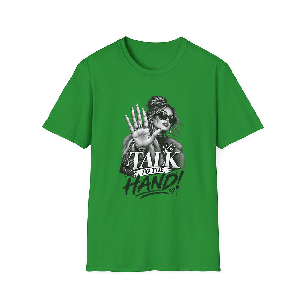 Thumbnail: Talk to the Hand Graphic T-Shirt — Retro Sassy Woman Illustration