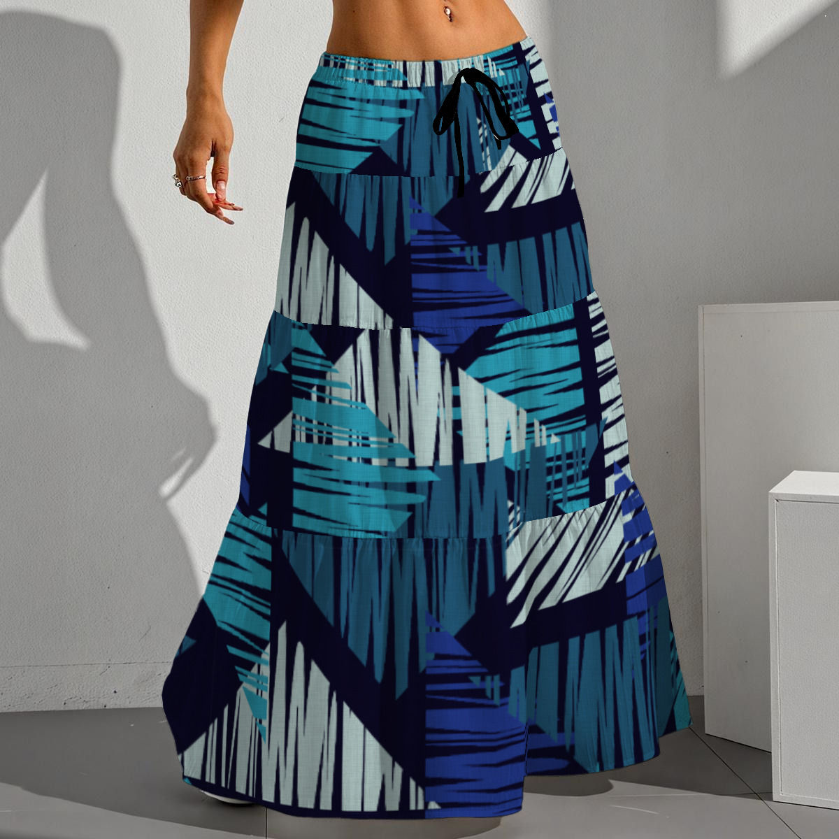 All-Over Print Women's Pleated Long Skirt