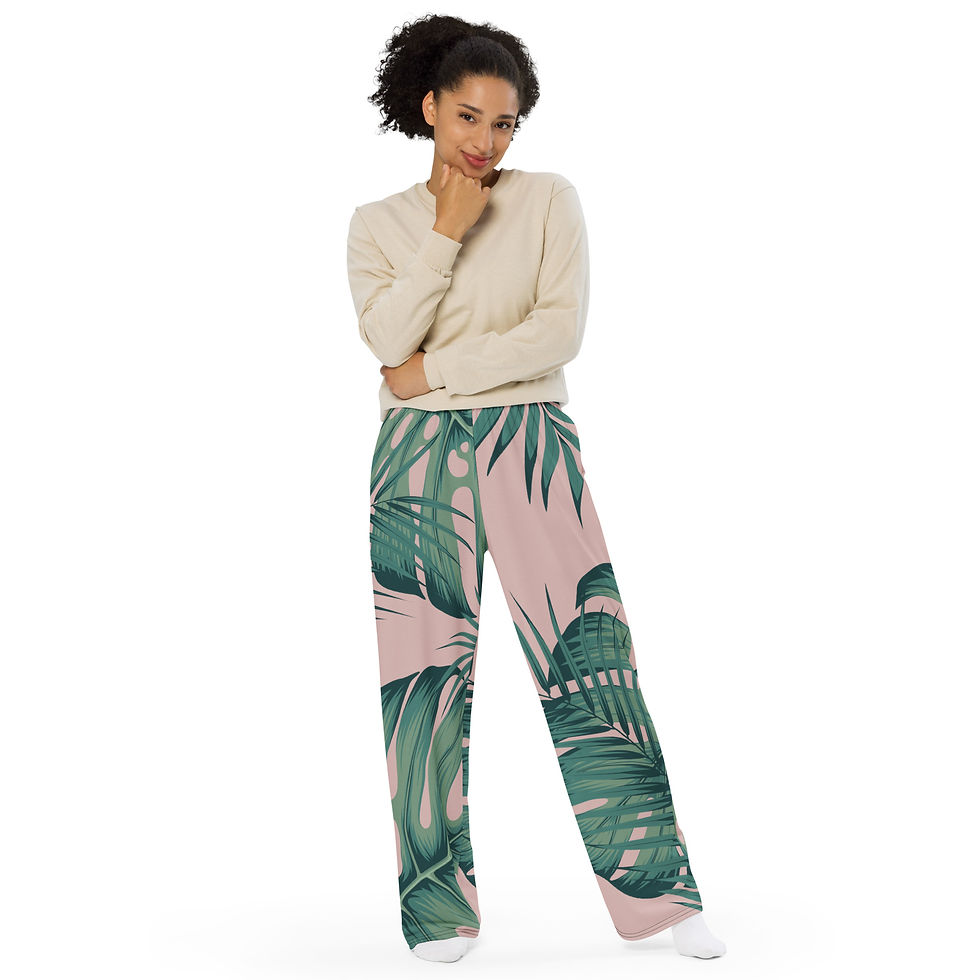 Thumbnail: All-over print unisex wide-leg pants