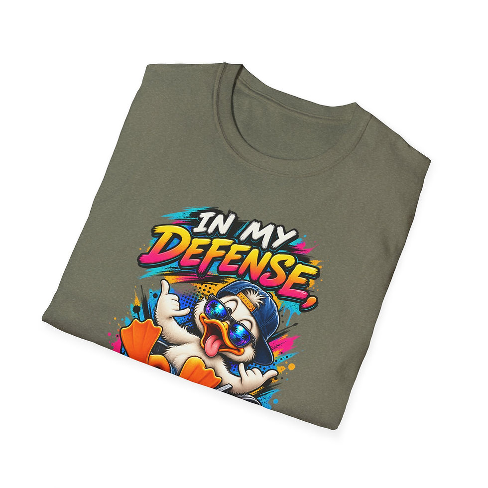Thumbnail: T-Shirt — "In My Defense I Was Left Unsupervised" Retro Duck Graphic Tee