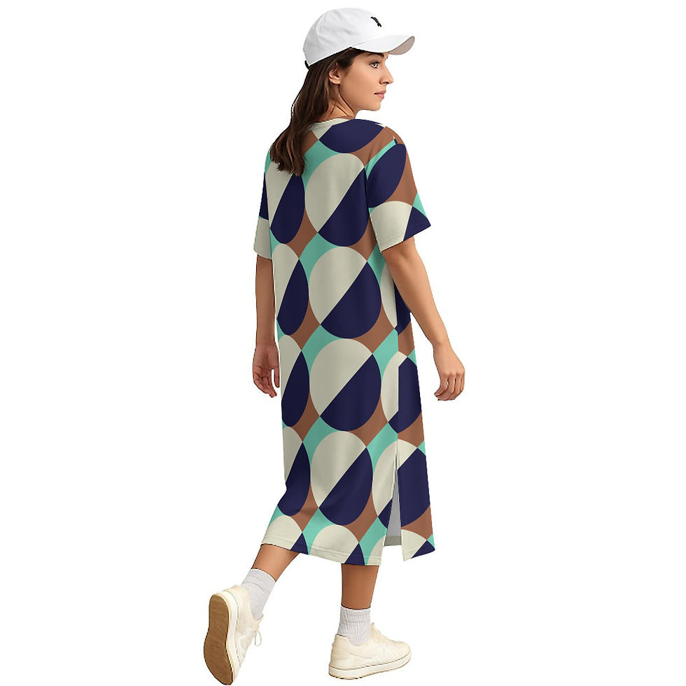Thumbnail: All-Over Print Women's Midi T-Shirt Dress|180GSM Cotton