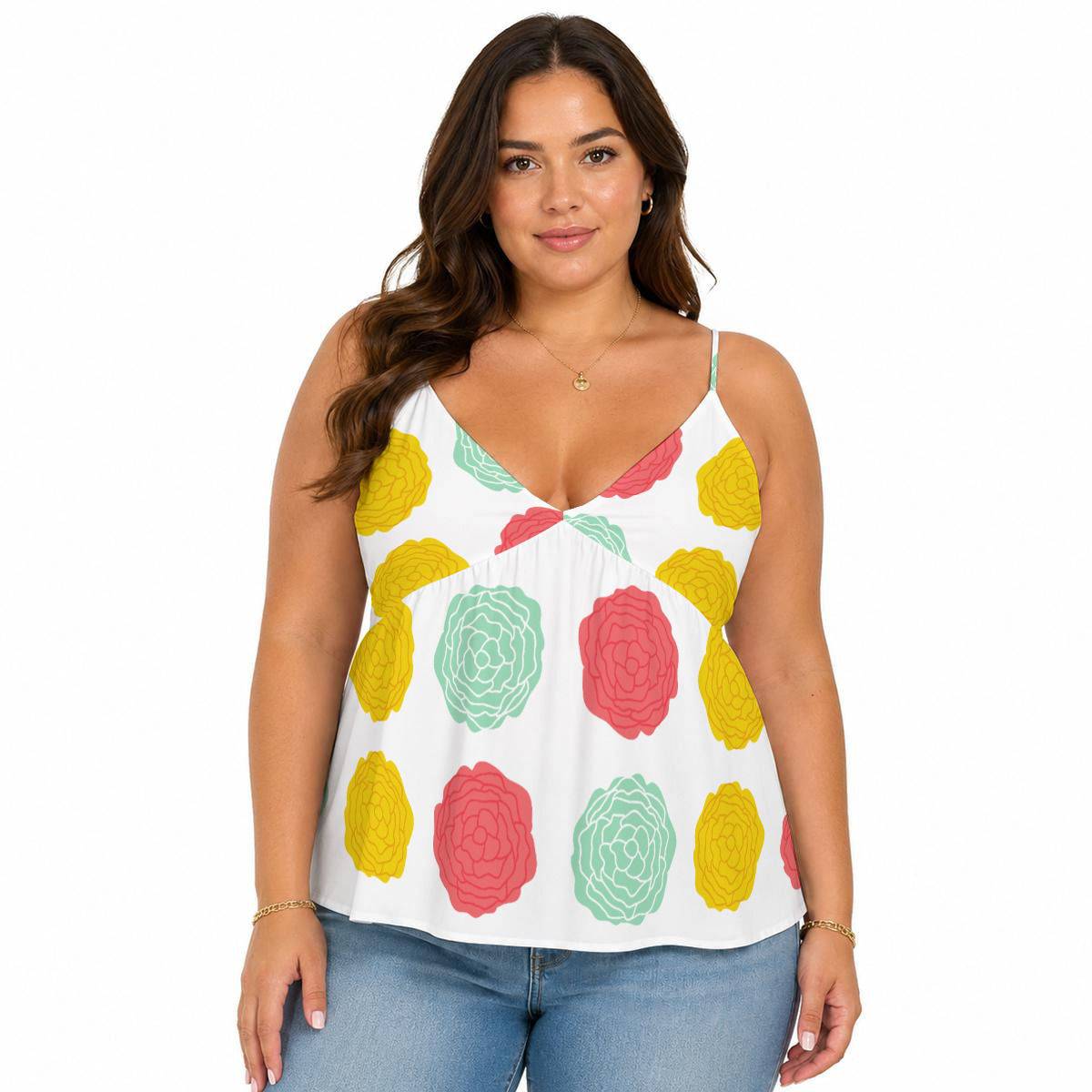 All-Over Print Women's Cami Peplum Top