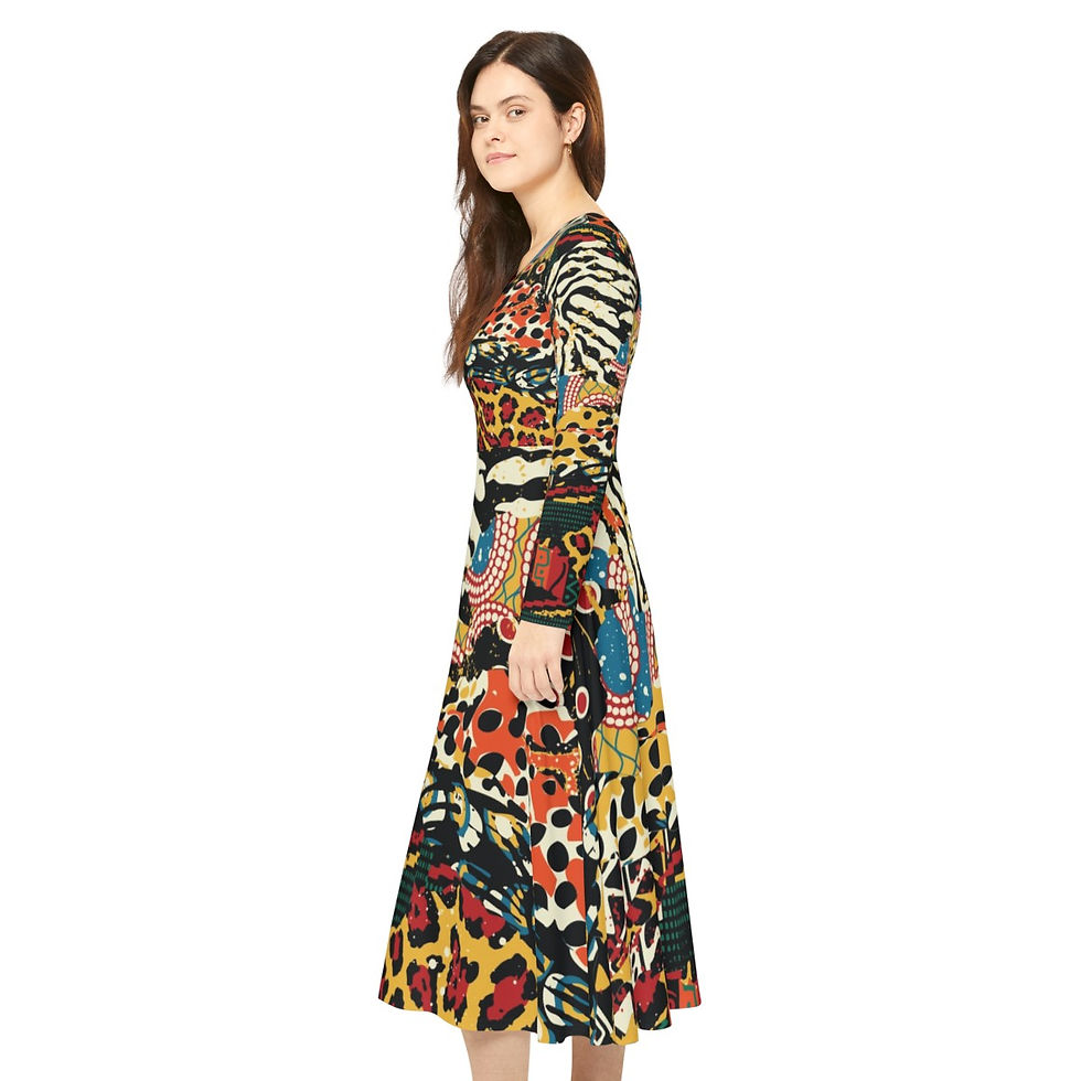 Thumbnail: Women's Long Sleeve Dance Dress (AOP)