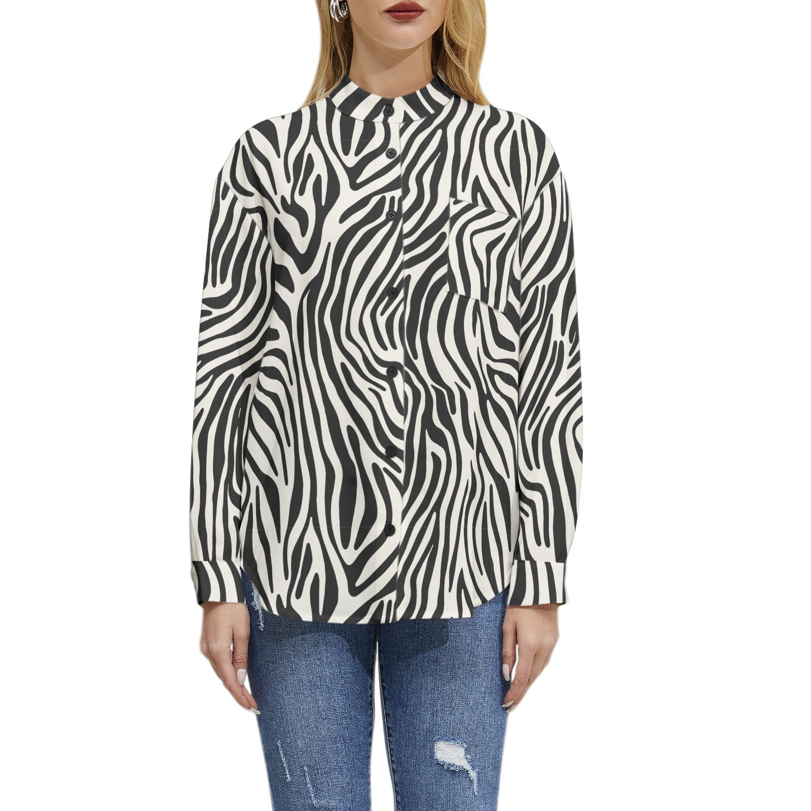 Long Sleeve Button Up Casual Shirt Top