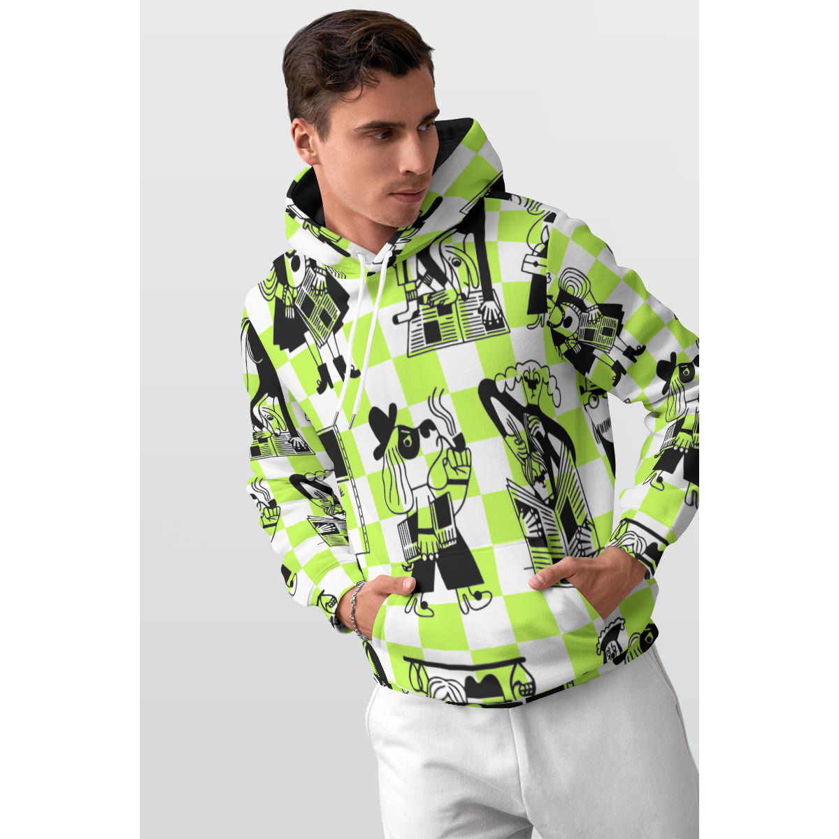 All-Over Print Men's Thicken Pullover Hoodie